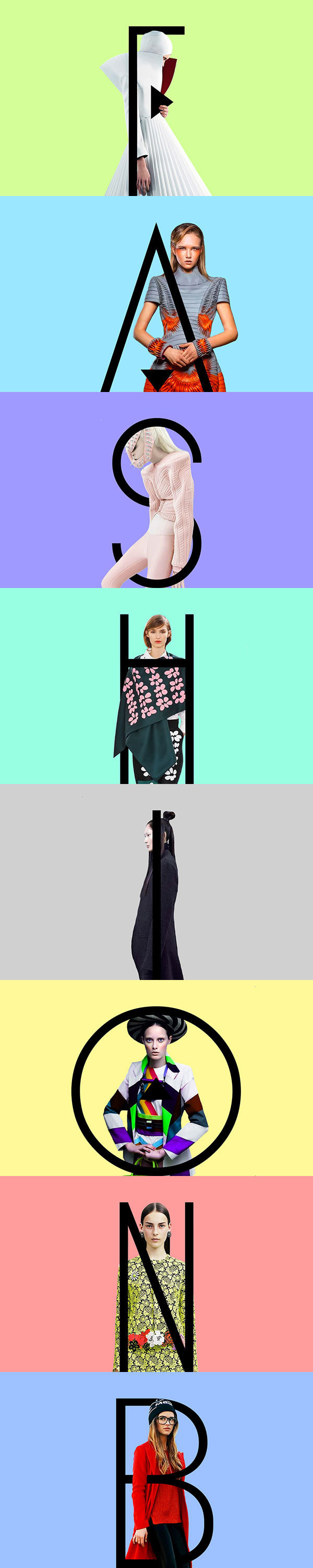 Typographic composition of brand name and visuals. #fashion #typography