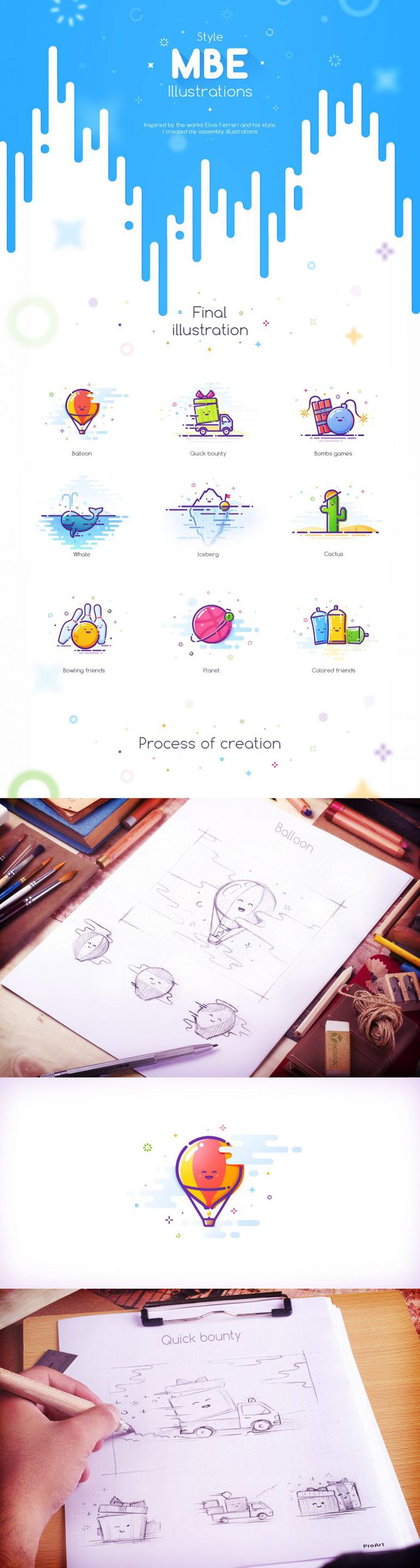 MBE Style Illustration process