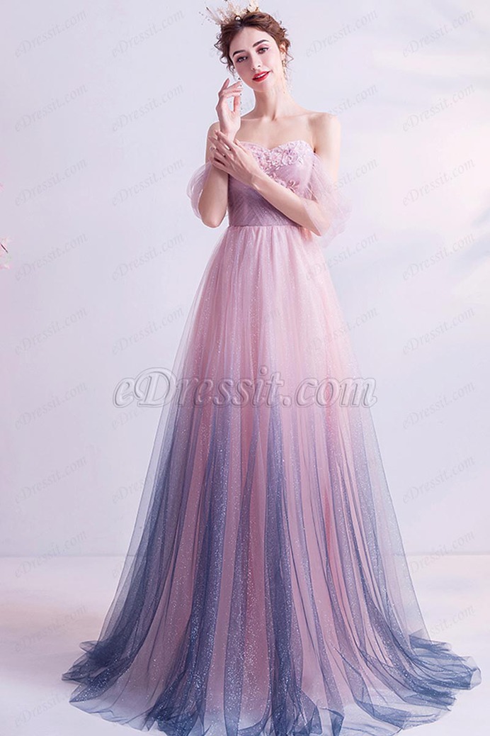 eDressit Shiny Gradient Off Shoulder Long Tulle Party Formal Gown (36224701)