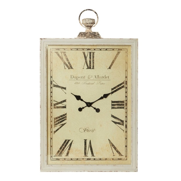 Cheval Antique Cream Rectangle Dupont Wall Clock