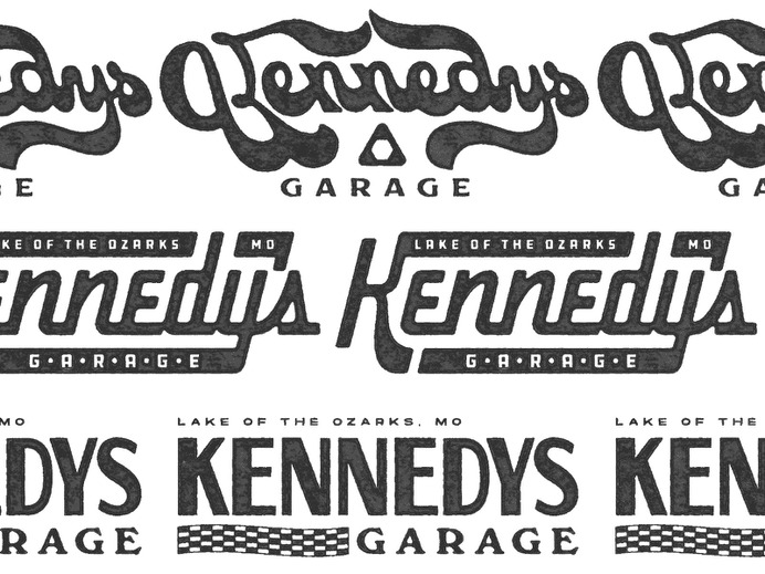 Kennedys Garage 2 motorcycle script lettering custom retro script garage cars automotive