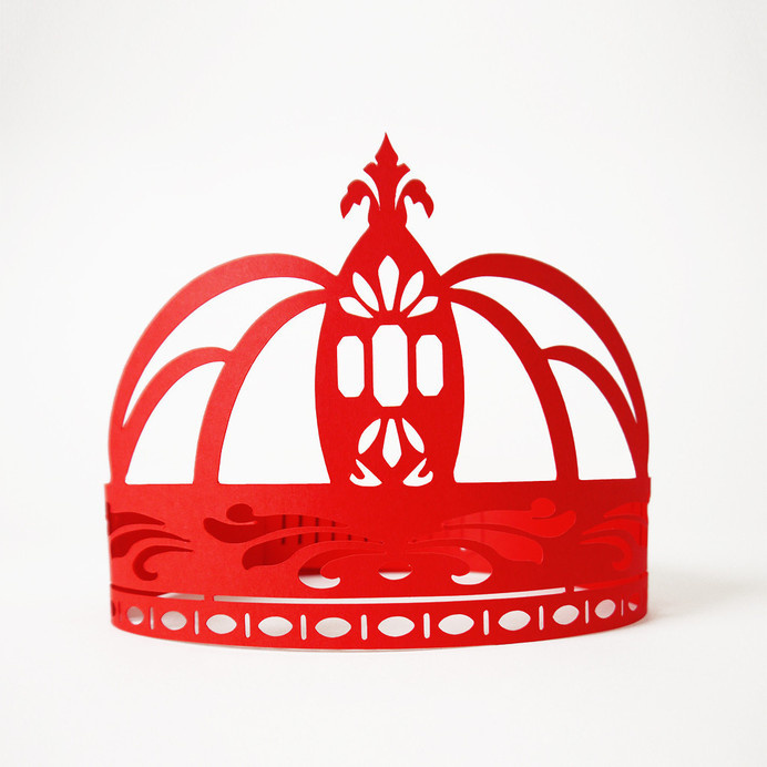 Paper Crowns #red #princess #design #queen #gift #royal #sculptures #lasercut #handmade #art #birthday #blue #paper #king #party