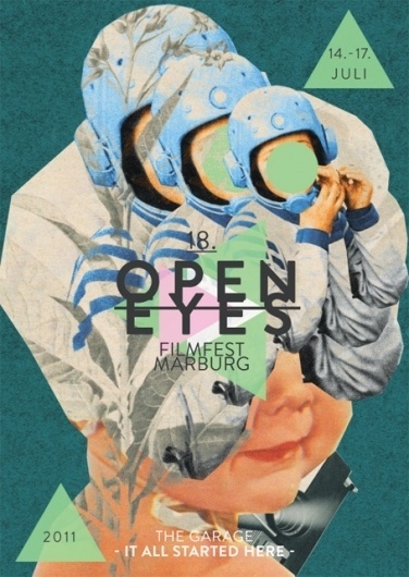 ›Open Eyes‹ Filmfest Marburg | Art Direction & Design on the Behance Network #astronaut #poster #collage #filmfest #baby