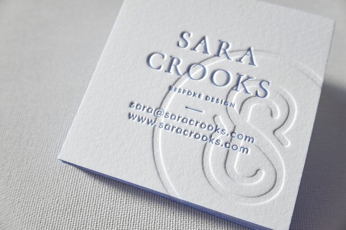 Business cards with blind deboss