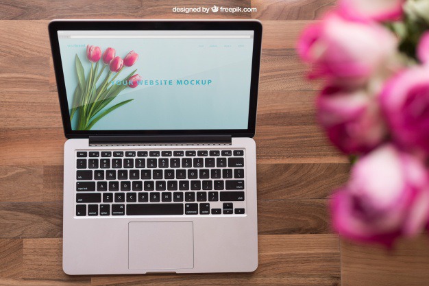 Floral laptop mockup Free Psd. See more inspiration related to Mockup, Floral, Technology, Computer, Woman, Girl, Home, Laptop, Notebook, Mock up, Modern, Decorative, Lady, Wooden, Display, Romantic, Screen, Female, Festive, Beautiful, Up, Computer screen, Mock and Femininity on Freepik.