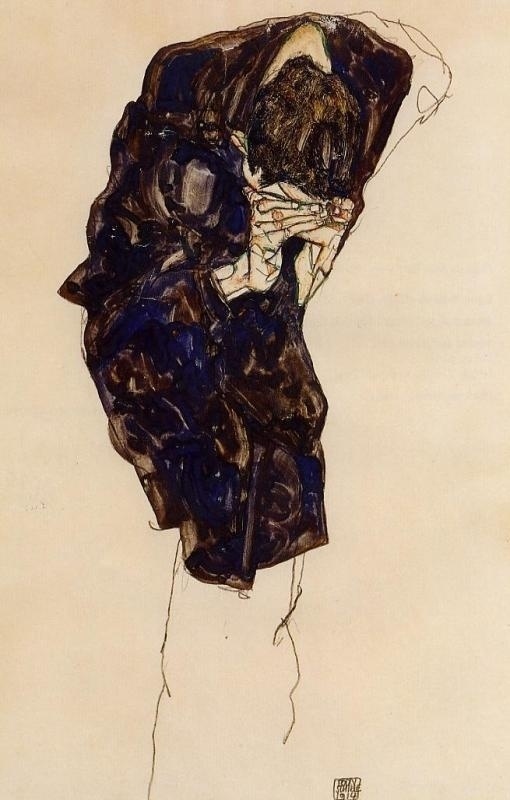 Egon Schiele - Man Bending Down Deeply .JPG (imagen JPEG, 510 × 800 píxeles) #egon #illustration #schiele #painting