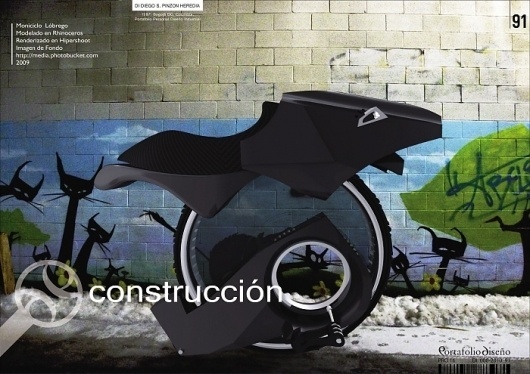 Human Traction Mobil by Diego Pinzon at Coroflot #modeling #prospective #diego #render #vehicle #pinzon #product #monocycle