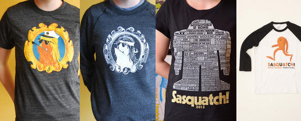 Sasquatch! Festival t-shirts #festival #design #shirt #illustration #shirts #typography