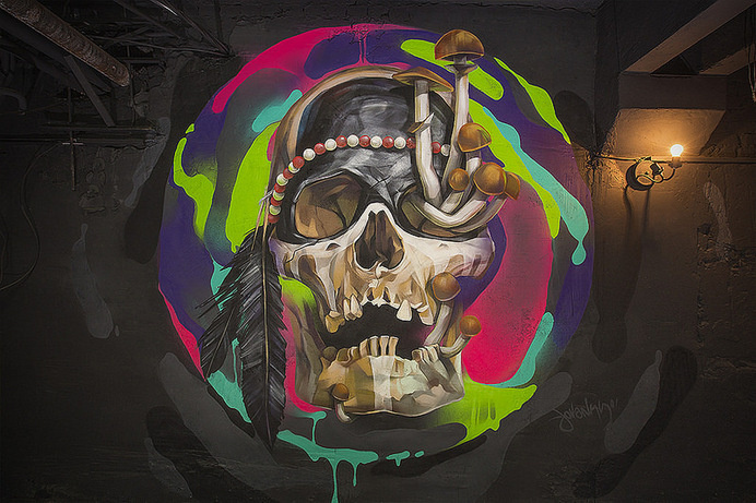 brain mash studio #illustration #wall #spray