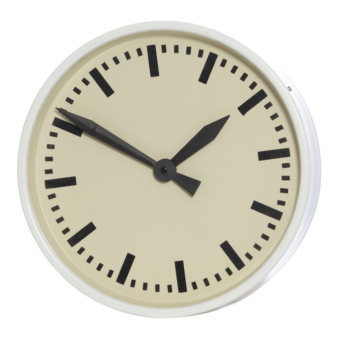 Mavis White Metal Round Wall Clock, 33 cm D