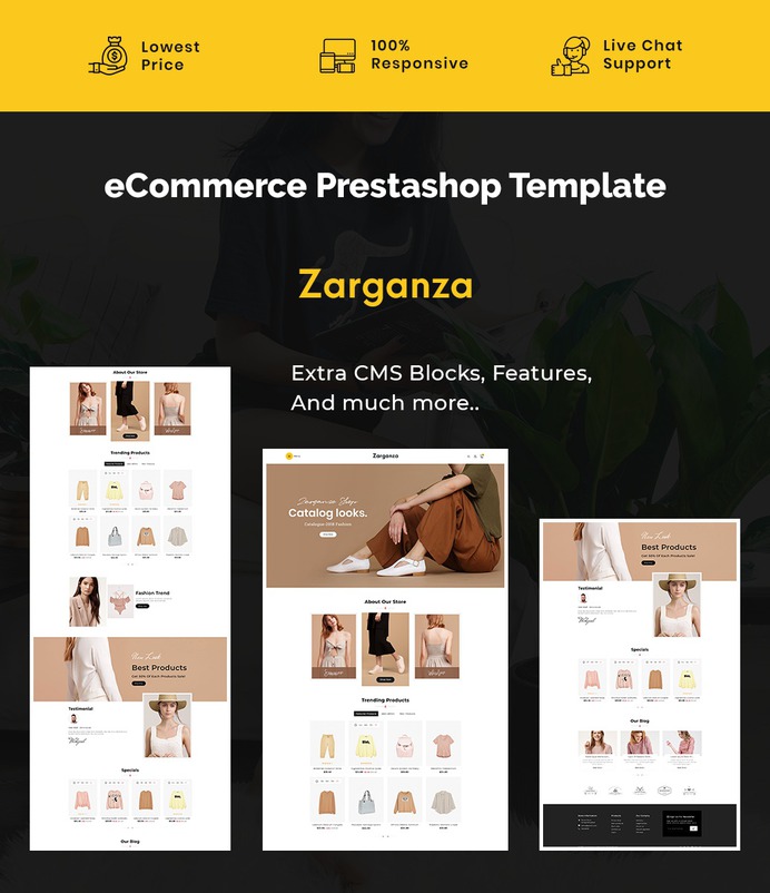 #Zarganza - #Fashion #Boutique #Catalog - #Prestashop #Responsive #Theme | #TemplateTrip #eCommerce #Website #Design #Template