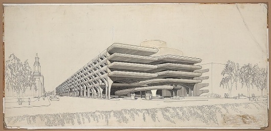 Temple Street Garage, New Haven, 1959-63 by Paul Rudolph #illustration