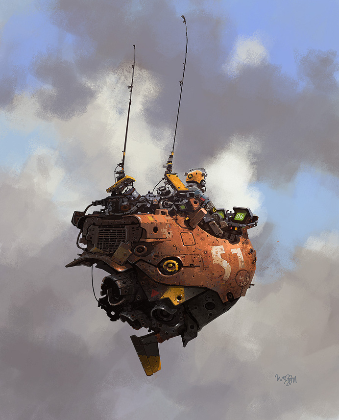 illustration, Ian McQue, sci fi, concept, machines