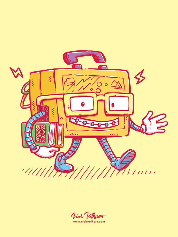 Just an awkward but happy little lunch pail heading to school!
