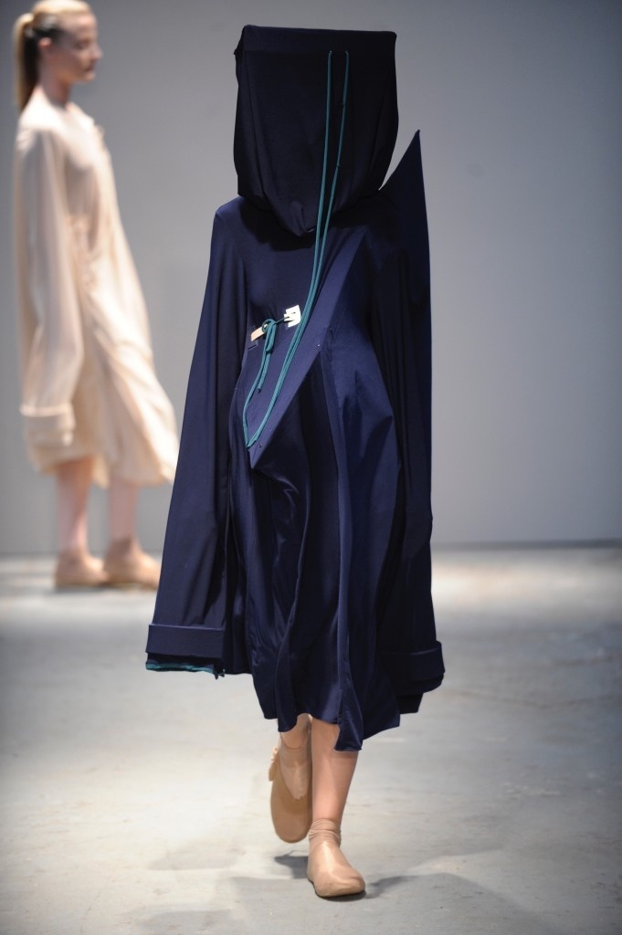Womenswear student Andreas Bucher Fashion Design Technology. Menswear student Haimin Cui. Photo credit. Roger Dean