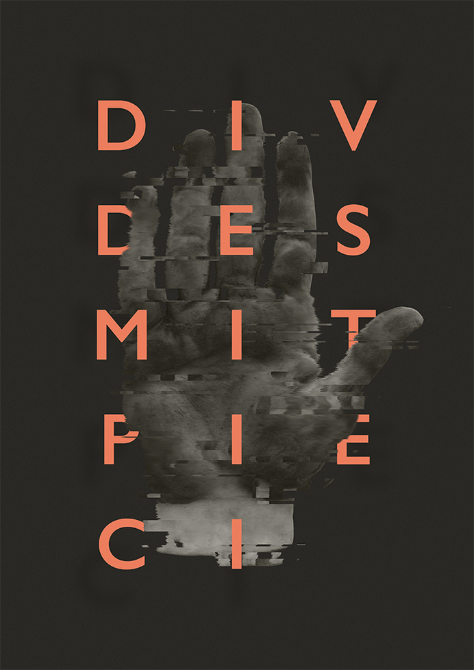 http://evilevich.tumblr.com #poster #25 #hand #typography #birthday #glitch #art #pink #grey #finger