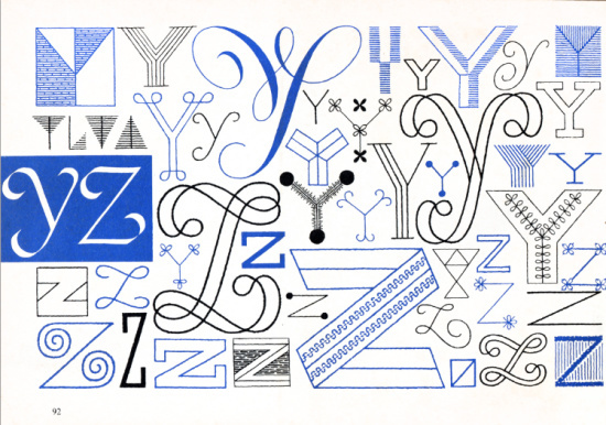 Y, Z, Embroidery Letterforms, Present and Correct
