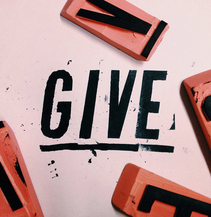 Yondr Studio - type made out of erasers #type #stamp #handmade
