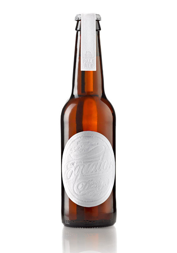 Beautiful Equator beer packaging #beer #white #bottle #packaging #letterpress