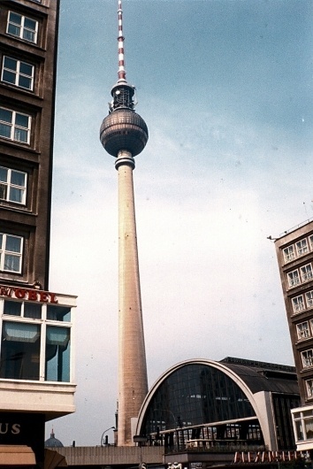 All sizes | East Berlin 1990 - The Fernsehturm (TV Tower). | Flickr - Photo Sharing! #1990 #berlin #east #alexanderplatz