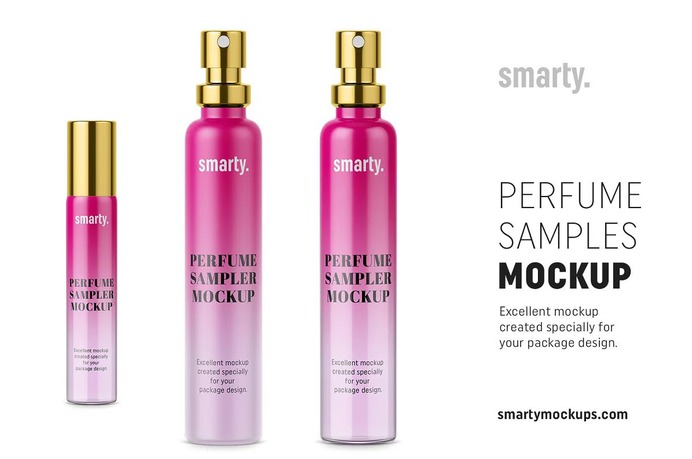 Perfume sample bottle mockup