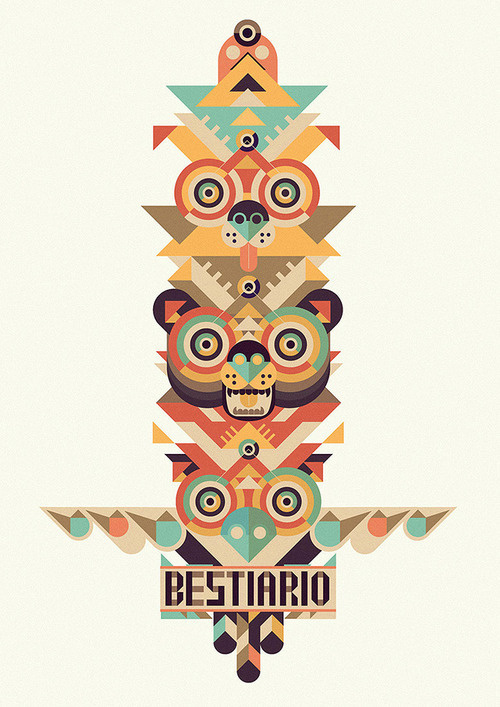 http://www.gutierrez.com.uy #totem #vector #bunny #owl #bestiario #animals #bear