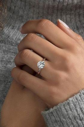 Classic solitaire engagement ring