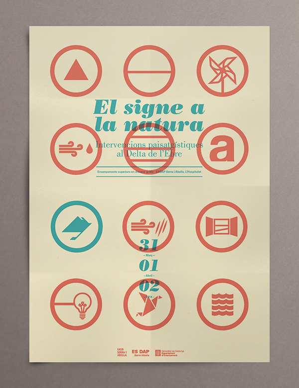 Promotional poster from "El signe a la natura" Magazine. Design by David Rico #icons #grid #nature #poster #editorial #magazine