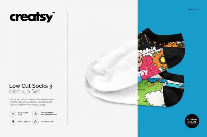 Creative Low Cut Socks Mockup