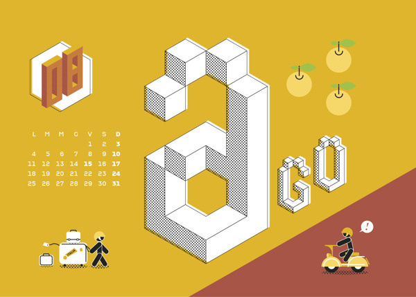 Calendario Algoritmo 2014 on Behance #year #month #calendar #months #calendar2014 #illustration #autumn #2014 #summer #spring #winter