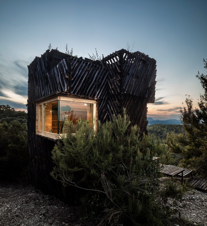 The Voxel is a "quarantine cabin" made from locally sourced materials