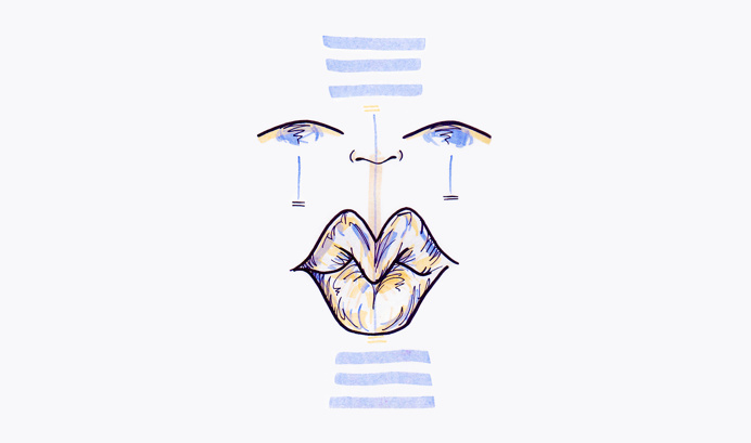 #17 / balanced / 010414 by Chiamaka Ojechi #illustration #pastel #lips #markers #minimal #lilac