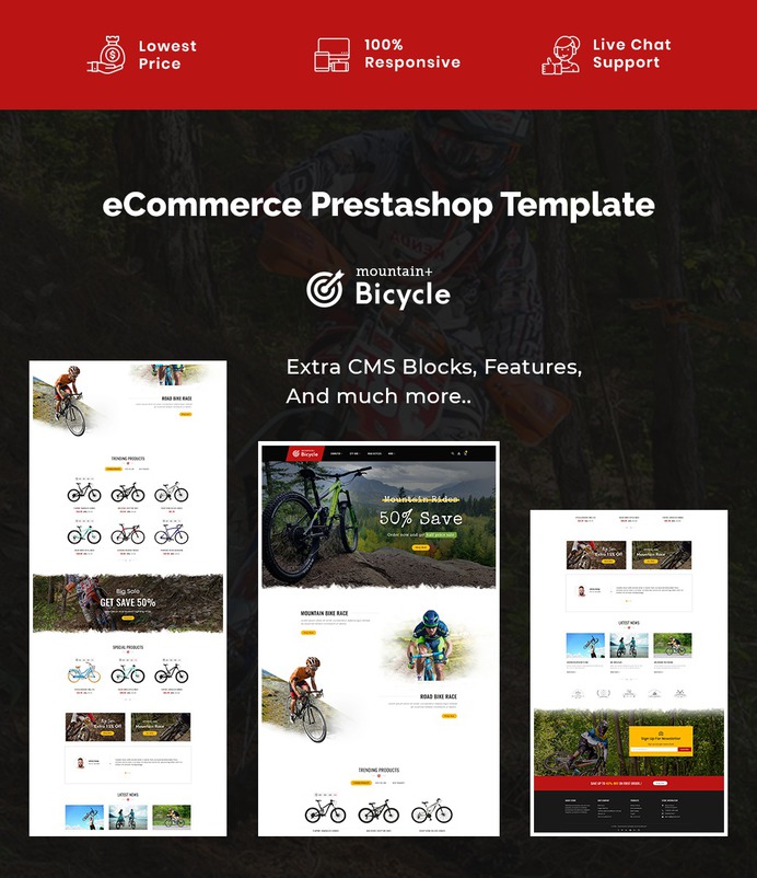 #Bicycle - #Sports & #Riding - #Prestashop #Responsive #Theme | #TemplateTrip #eCommerce #Website #Design #Template