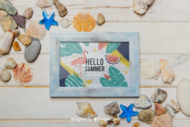 Summer concept with frame and shells Free Psd. See more inspiration related to Frame, Mockup, Summer, Beach, Sea, Sun, Photo frame, Photo, Holiday, Mock up, Decorative, Vacation, Wooden, Summer beach, Marine, Up, Season, Wood frame, Concept, Stones, Shells, Composition, Mock, Summertime and Seasonal on Freepik.