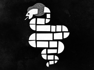 Dead Cobras, Cut Paper illustration