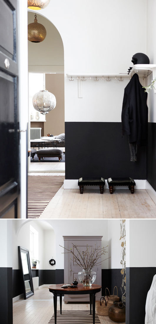 skona hem black wainscoting #interior #design #decor #deco #decoration
