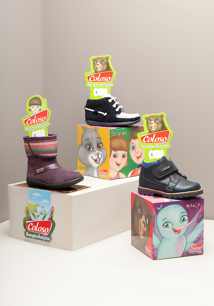 Characters Design and Development for Kids Mexican Footwear Brand COLOSO- The Branding People #development #brand #characters