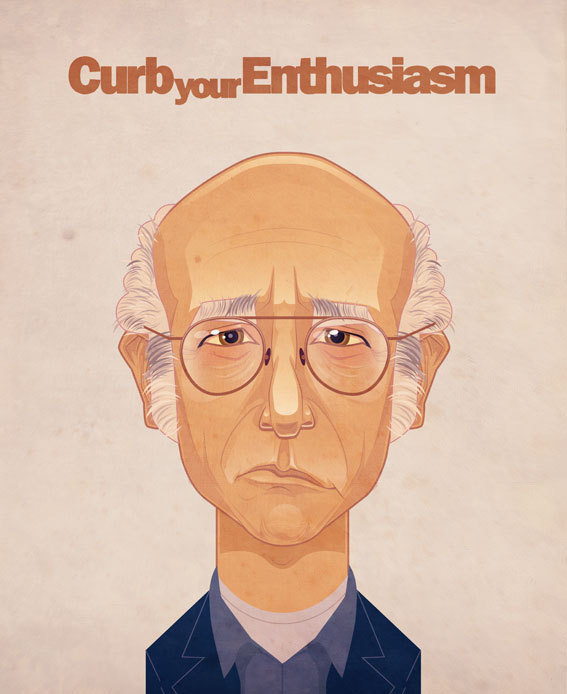 The Autumn Society: LARRY DAVID #enthusiasm #larry #illustration #curb #your #david #seinfeld