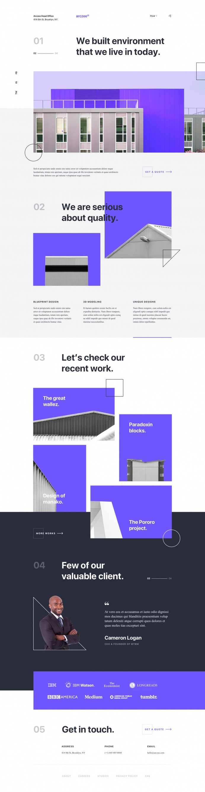 Arczee – Architect Landing Page