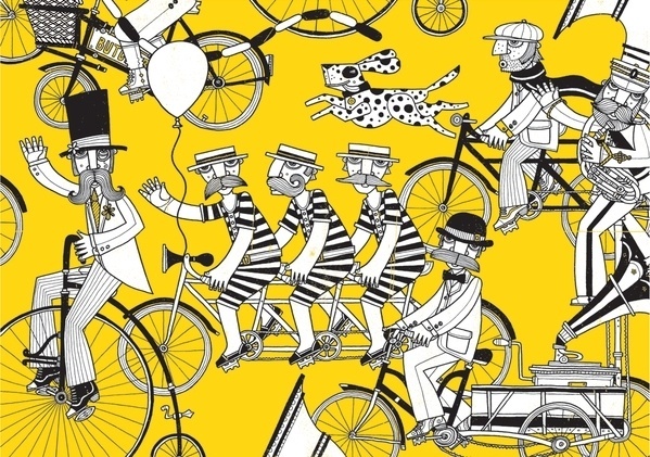 Bicycles #bikes #allan #victorian #yellow #bicycles #edwardian #gentlemen #deas