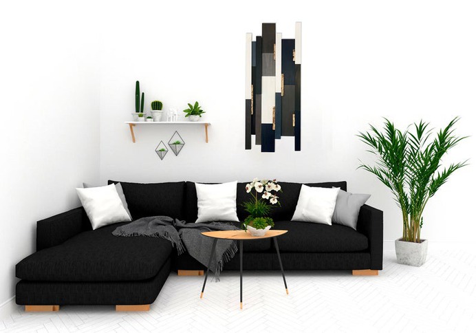 Unique Wooden Wall Art Black and White image 0