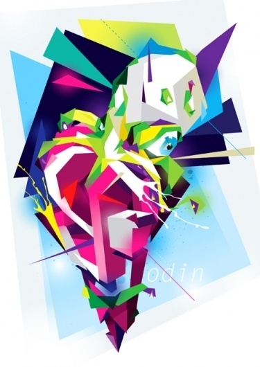 Odin #vector #octopus #illustration #poster #art #odin