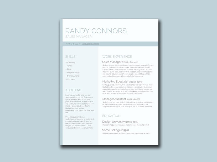 Free Pastel Resume Template with Clean Design