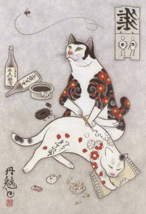 Cats Tattooing Other Cats by Kazuaki Horitomo | Spoon & Tamago