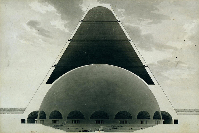 Étienne-Louis Boullée The Temple of Death — DOP #drafting #architecture #fantasy #drawing