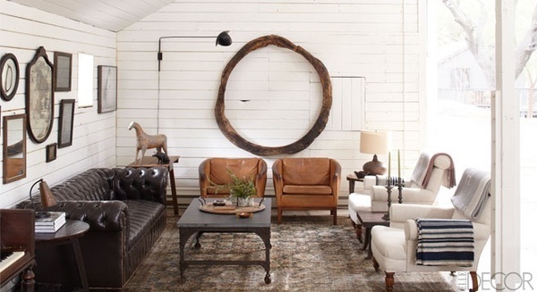 The Art Barn of Ellen DeGeneres and Portia de Rossi's Santa Monica ranch #walls #decor #leather