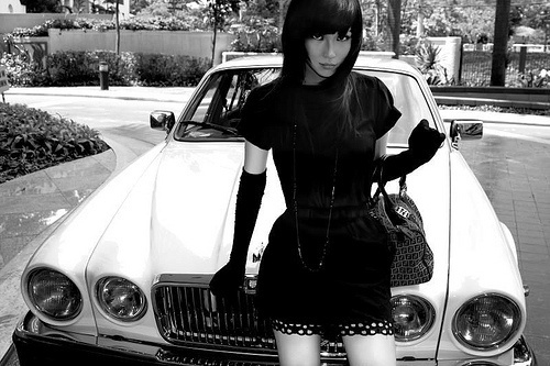 Women and cars « . . . #retro #women #cars #blackandwhite #luxury #beauty