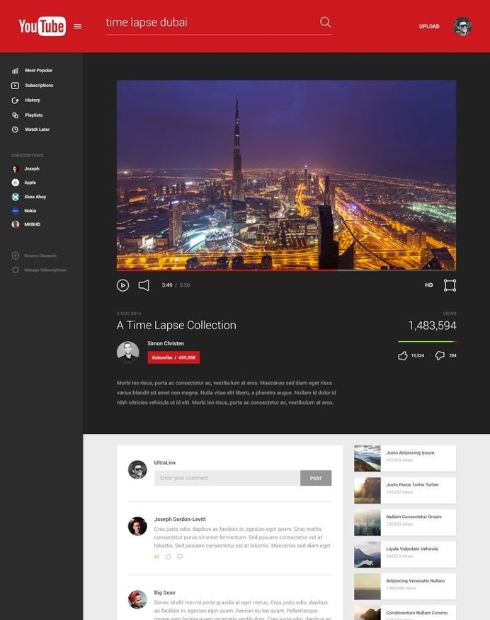 Youtube redesign