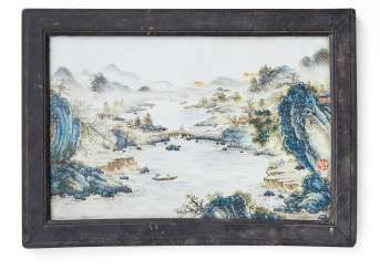 Porcelain plate with landscape #porcelain