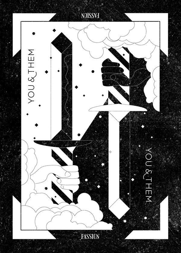 You & Them Tarot Card #blackwhite #design #black #identity #tarot
